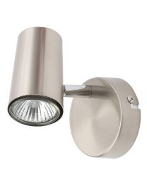 Harvey Industrial Style Single Adjustable Spotilght Wall Light - Satin Nickel