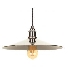 Ciana Wide Fishermans Style Pendant Light - Polished Nickel