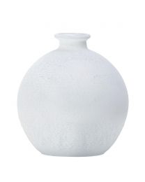 Small Globe Frosted Glass Vase Table Lamp - White