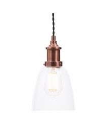 Industrial 1 Light Diner Style Ceiling Pendant - Copper