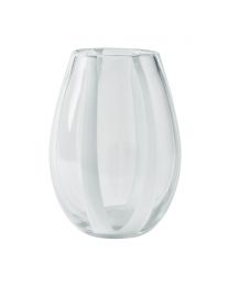 Glass and Opel Ribbon Vase, Clear