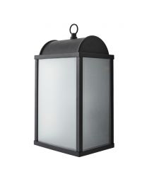 Cohn Box Frame Frosted Glass Outdoor Wall Light - Black