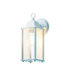 Colone Outdoor Lantern Bevelled Glass Wall Light Lantern - Pale Blue