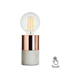 Concrete Touch Table Lamp with Copper - Grey