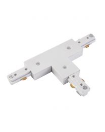 T Shaped Connector for Single Circuit Mains Track - White