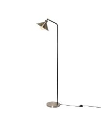 Danica 1 Light Industrial Style Floor Lamp - Antique Brass