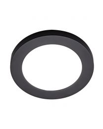 Darly 12 Watt LED Flush or Ceiling or Wall Light - White with Satin Black Ring
