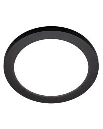 Darly Large 18 Watt LED Flush or Ceiling or Wall Light - White with Satin Black Ring