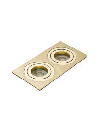 Evra Double Rectangle Adjustable Recessed Downlighter - Brass