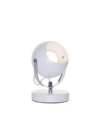 Eyeball Table Lamp - White and Chrome