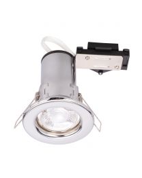 Fixed Fire Rated Downlighter with LED Bulb - Chrome