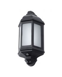 Geneva Outdoor LED Half Wall Lantern with Photocell - Black