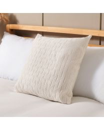 Geo Cushion With Lurex Yarn, White