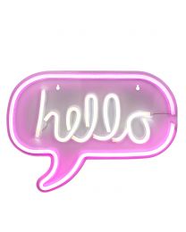 Glow Hello Neon Wall Light - Pink