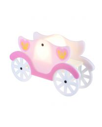Glow Princess Carriage LED Table Lamp - Pink & White