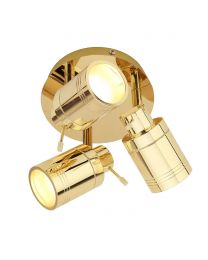 Hugo 3 Light Bathroom Ceiling Spotlight Plate - Brass