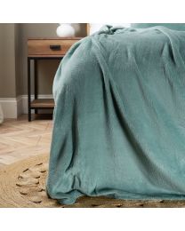 Jumbo Microfleece Throw, Silt Green