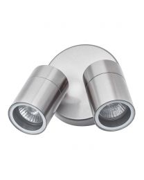 Kenn Twin Adjustable Outdoor 2 Light Wall Spotlight - Steel