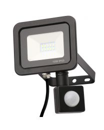 Langton Outdoor LED 10 Watt Slimline Flood Light with PIR Sensor - Black
