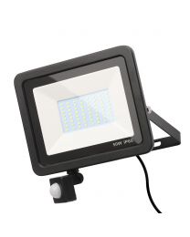 Langton Outdoor LED 50 Watt Slimline Flood Light with PIR Sensor - Black