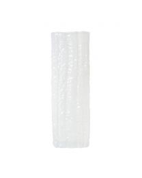 Large Square Milky Mottled Glass Vase, White