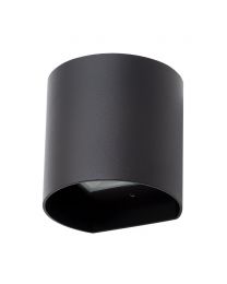 Luk Outdoor LED Rounded Up and Down Wall Light - Black