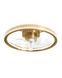 Lyona LED Dimmable Fan Ceiling Light, Brass