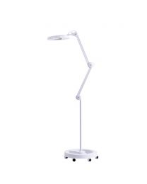 Magnifying Hobby Task Craft Task Lamp with Floor Stand - White