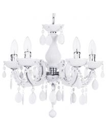 Marie Therese 5 Light Dual Mount Chandelier - White