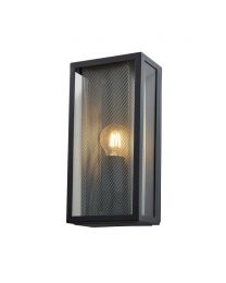 Merlin Outdoor Box Lantern Wall Light with Silver Mesh Instert - Anthracite