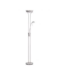 Mother and Child 2 Light Floor Lamp with Bulbs - Satin Chrome