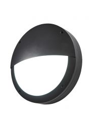 Nesta Round IP65 Eyelid Bulkhead Outdoor Wall Light - Black