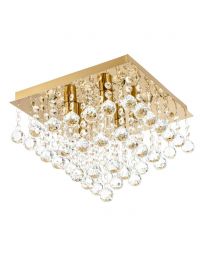 Orlando 5 Light Bathroom Square Flush Ceiling Light - Satin Brass