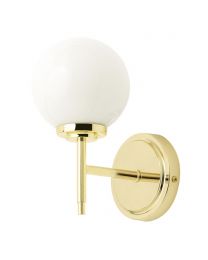 Preston 1 Light Bathroom Globe Wall Light - Brass