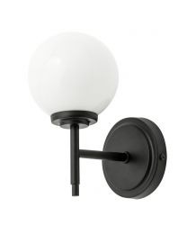 Preston 1 Light Bathroom Globe Wall Light - Matte Black