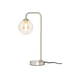 Sitara 1 Light Table Lamp with Champagne Glass Shade - Satin Nickel