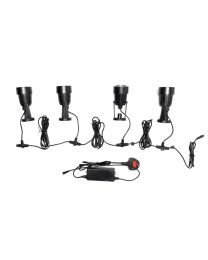 Sitka 4 x 3 Watt LED Outdoor Garden Spike Kit with 5m Cable - Black