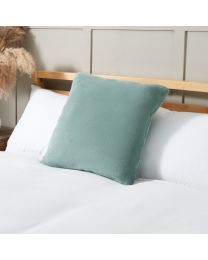 Small Microfleece Cushion, Silt Green on bed