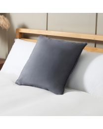 Small Velour Piped Cushion, Silver