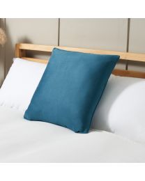 Small Velour Piped Cushion, Teal
