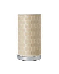 Sovin Cylindrical Table Lamp with Ivory Shade - Chrome