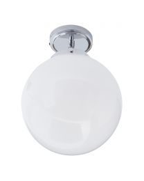 Preston 1 Light Bathroom Semi Flush Globe Ceiling Light - Chrome