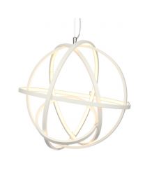 Spherical LED Geometric Frame Ceiling Pendant - White