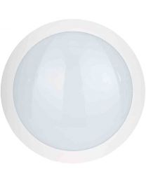 Stanley Como IP66 Outdoor LED Flush Ceiling or Wall Light with Sensor - White