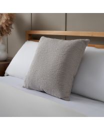Textured Slub Cushion, Grey on bed