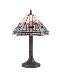 Tiff 1 Light 30cm Art Deco Table Lamp Antique Brass
