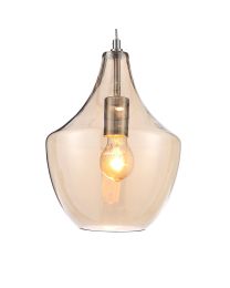 Tula 1 Light Bell Glass Ceiling Pendant - Champagne