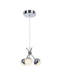 Visconte Corona 3 Light Ceiling Cluster Pendant with Sparkle Shades - Chrome