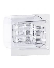 Visconte Lille 1 Light Lattice Cube Wall Light with Glass Shades - Chrome