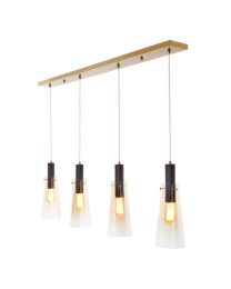 Visconte Atrani 4 Light Ceiling Diner Pendant with Ombre Shade - Champagne